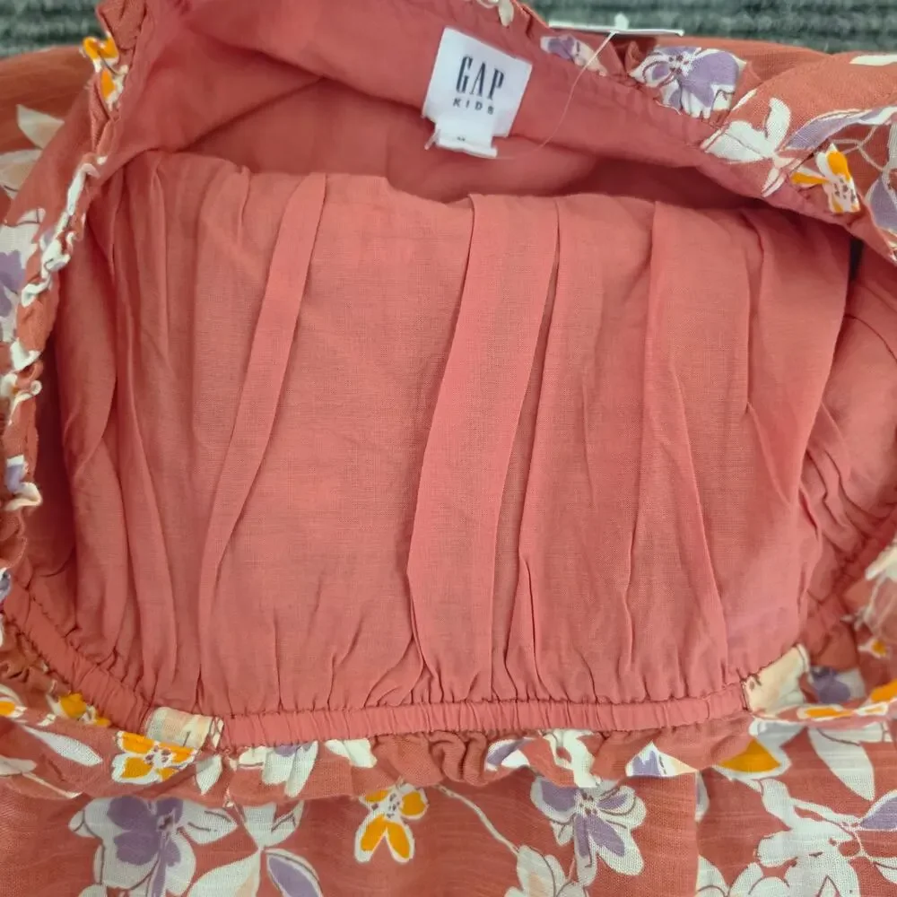 GAP Kids Girl's Size Medium Floral Print Ruffle Hem Lined Sundress NWT